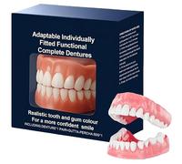 Dentaduras postizas completas funcionales adaptables y de ajuste personalizado, dientes con carillas a presión, dentadura postiza de silicona moldeadora multifuncional, kit de rebase (1 Piezas)