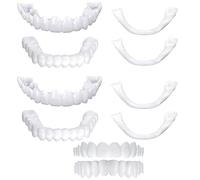 Dentaduras Postizas Instantáneas Tono Natural Silicona Carillas Falsa Dientes Carillas Dentales Ajustables Para Cubrir Dientes Picados Superiores E Inferiores Fundas Dentales,3 pairs