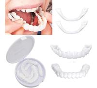 Dentaduras postizas temporales a presión para hombres y mujeres - Dientes falsos ajustables para dientes perdidos, torcidos o manchados - Dientes cosméticos de aspecto natural para un cambio de imagen