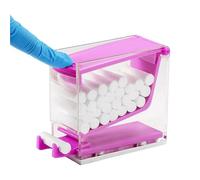 Dental Cotton Roll Dispenser, Professional Press on Plastic Holder Organizer for Home Pharmacy Dentist Storage Box with Nonslip Base for Lab(Purple)