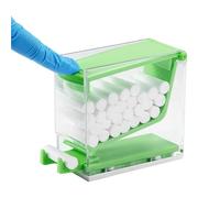 Dental Cotton Roll Dispenser, Professional Press on Plastic Holder Organizer for Home Pharmacy Dentist Storage Box with Nonslip Base for Lab(Green)
