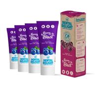 DENTAL DELIGHT Berry Blast Pasta de dientes vegana con sabor, pasta de dientes (arándano-menta, 4 unidades)