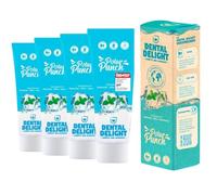 DENTAL DELIGHT Pasta de dientes vegana con sabor, menta (4 unidades)