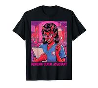 Dental Dental Asistente Higienista Cuernos del Diablo Espeluznante Miedo Camiseta