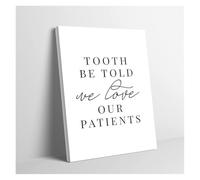 Dental Humor Art Canvas Tooth Be Told Modern Medical Decor for Contemporary Office and Home Aesthetic(Framed,16x24inch(40x60cm))