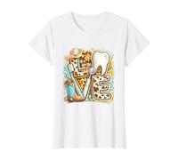Dental Love Lindo Higienista Dental Asistente Dentista Camiseta gráfica económica, Mujer, Blanco, XL
