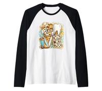 Dental Love Lindo Higienista Dental Asistente Dentista Camiseta Manga Raglan