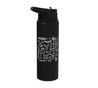 Dental Nurse Doodles Women Dentist Dentistry Students Stainless Steel Insulated Water Bottle