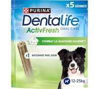 DENTALIFE ACTIVFRESH - 5 bocadillos masticables para Perros medianos - 115 g - higiene Oral Diaria (5 Piezas de 6)