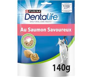 DENTALIFE |Daily Oral Care | Golosinas | para Gatos Adultos | Ayuda a Limpiar los Dientes eficazmente | En salmón | Bolsita | 140 g