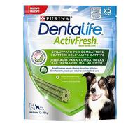 Dentalife Purina Activfresh Medium, Snack Dental, mal aliento, premio para perros medianos , bolsa de 5 sticks