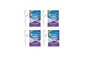 DenTek Cross Flosser Flosser Floss Picks, en forma de X, abraza los dientes, 75 unidades (4)