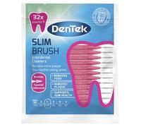 DenTek - Limpiadores interdentales de cepillo delgado - Cerdas cónicas - Sin sabor - 32 por paquete - Iso 1 (0,45 mm)