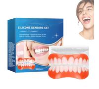 Denti artificiali sbiancanti, dentiere con clip, kit di ribasatura per protesi dentarie morbide, kit di ribasatura in silicone per protesi dentarie (1pcs)