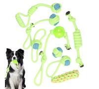 Dentición para cachorros, juguetes para mascotas de algodón, 8 piezas de teatro para perros cuerda interactiva para cachorros, suministros de masticación de tiras, practicante de interior al aire