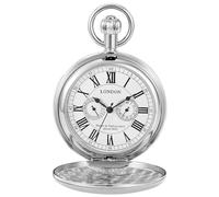 Dentily Reloj de bolsillo mecánico vintage con diseño de tren de Londres para hombre, Plateado3, Vintage