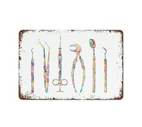 Dentist Tools - Letrero de metal con diseño abstracto de anatomía dental en acuarela, ilustración de hueso de diente molar, para pared, señora Be Kind to Your Mind floral, regalo de oficina para