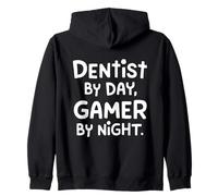 Dentista de Día Jugador de Noche Divertido Dentista Juego Sudadera con Capucha
