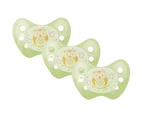 Dentistar® Night Juego de 3 chupetes nocturnos de silicona - Talla 1, para 0-6 meses - Chupete luminoso ortodóntico que cuida los dientes - Verde con búho