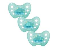 dentistar Night Juego de 3 chupetes nocturnos de silicona - Talla 2, 6-14 meses - Chupete luminoso ortodóntico que cuida los dientes - Little Dreamer, Azul