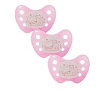 Dentistar® Night Juego de 3 chupetes nocturnos de silicona - Talla 2, para 6-14 meses - Chupete luminoso ortodóntico que cuida los dientes - Rosa con gatitos