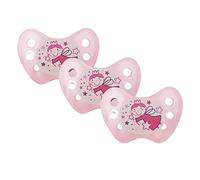 Dentistar® Night Juego de 3 chupetes nocturnos de silicona - Talla 3, desde 14 meses - Chupete luminoso ortodóntico que cuida los dientes - Rosa con hada