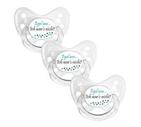 dentistar Set de 3 Chupetes Ortodónticos de Silicona - Talla 2, 6-14 meses - Chupete bebe previene la desalineación de los dientes - Libre de BPA - No importa el motivo, Blanco