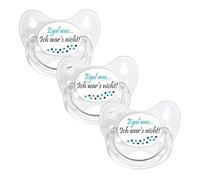 dentistar Set de 3 Chupetes Ortodónticos de Silicona - Talla 3, de 14 meses - Chupete bebe previene la desalineación de los dientes - Libre de BPA - No importa el motivo, Blanco