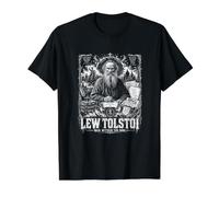 Dentro del Alma Lew Tolstoi Clásico Ruso Camiseta gráfica económica, Hombre, Negro, L