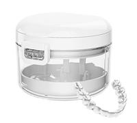 Denture Bath Case, Retainer Bath Case, Aligner Cleaner Case, Mouth Guard Cleaner Cup, 9.5x9.5x7cm, 3.74x3.74x2.76inches, Aligner Cleaning Cup for Teeth, Retainer Braces Cleaner Cup for Adults
