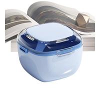 Denture Case - Denture Soaking Container | 9.5x9.5x6.9cm Cup For False Teeth | Leak-Proof Retainer Cleaning Box | Convenient To Carry Dustproof Dentures Bath Cup For Home Offfices Car Travel