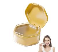 Denture Case - Retainer Case Denture Box | Portable Denture Cup with Lid | Orthodontic Retainer Cleaning Case Denture Cleaner Container for Home Office Travel Camping