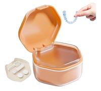 Denture Case - Retainer Case Denture Box | Portable Denture Cup with Lid | Orthodontic Retainer Cleaning Case Denture Cleaner Container for Home Office Travel Camping