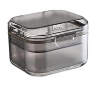 Denture Cleaning Case - Durable Denture Bath Cup With Drain Tray | Compact Appliance Soaking Box For Dentures, Braces, Partial Plates & Retainers