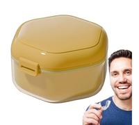 Denture Container, Leakproof Denture Holder, Mouth Guard Case, Travel Retainer Case, Portable Teeth Container, Partial Denture Cases, 3.35x3.27x2.01 Inches for Mouth Guard, Dentures