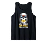 Dentures Skull Retro Funny Bite Back Camiseta sin Mangas