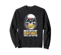 Dentures Skull Retro Funny Bite Back Sudadera
