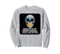 Dentures Skull Vintage Funny Bite Back Sudadera