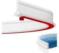 DENUOTOP Tira protectora de ducha autoadhesiva de silicona, represa de agua para baño, cocina, aseo, se puede cortar y doblar, blanco (100 cm x 4 cm x 3 cm)