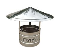 Denvel® - Cubierta de Chimenea de Acero Inoxidable 120 mm para Conducto de Humos y Ventilación - Sombrerete para Chimenea, Protección contra la Lluvia para Chimenea y Ventilación