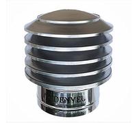 Denvel® - Sombrerete para Chimenea de Acero Inoxidable 250 mm - Diseño Lamelar Anti Retorno de Humo, Cubierta de Chimenea, Extractor de Humos, Sombrero para Conductos de Humos y Ventilación