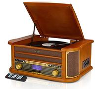 Denver 9 en 1 Retro Vintage DAB+ Bluetooth Radio con Tocadiscos, Cassette y CD - MRD-51BT MK2