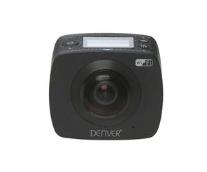Denver ACV-8305W. Cámara de acción HD de 360 ° Real de 2 Lentes. Wi-Fi. Software Especial para convertir Videos de 360 ° a Youtube y para Gafas VR. Sensor CMOS de 2 x 4MP, Negro