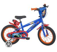 Denver Bike - Bicicleta infantil de 14 pulgadas con licencia Hot Wheels, 3-5 años, ruedas extraíbles, frenos Caliper delantero/trasero, cuadro de acero, ruedas inflables, botella y escudo