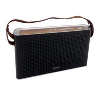 Denver BTS-200 Negro - Altavoz Portátil. Bluetooth. Entrada AUX IN. USB. Batería Recargable. Altavoces: 10W. Carcasa de Metal Negra con asa de Piel.