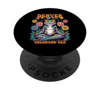 Denver, Colorado, EE. UU., Psychedelic Frog Chill Zen Design PopSockets PopGrip Adhesivo