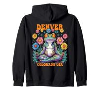 Denver, Colorado, EE. UU., Psychedelic Frog Chill Zen Design Sudadera con Capucha