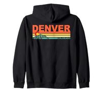 Denver Colorado Retro Flag Mountains - Orgullo de Ciudad Vintage Sudadera con Capucha