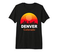 Denver Colorado Vintage Sunset Retro City State USA Camiseta Premium