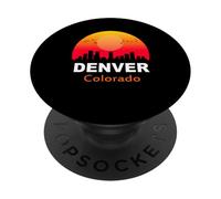 Denver Colorado Vintage Sunset Retro City State USA PopSockets PopGrip Adhesivo
